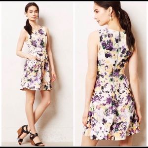 Anthropologie Maeve floral neon watercolor dress